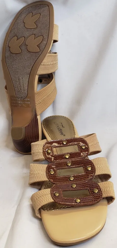 2.5" Adrianne -- Women's Mule -- Tan/Brown Snake Print