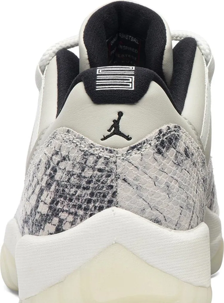 Air Jordan 11 Retro Low Light Bone Snakeskin Sneakers, White