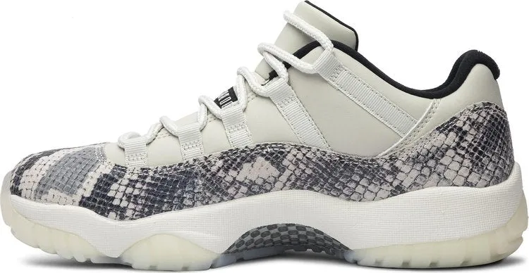 Air Jordan 11 Retro Low Light Bone Snakeskin Sneakers, White