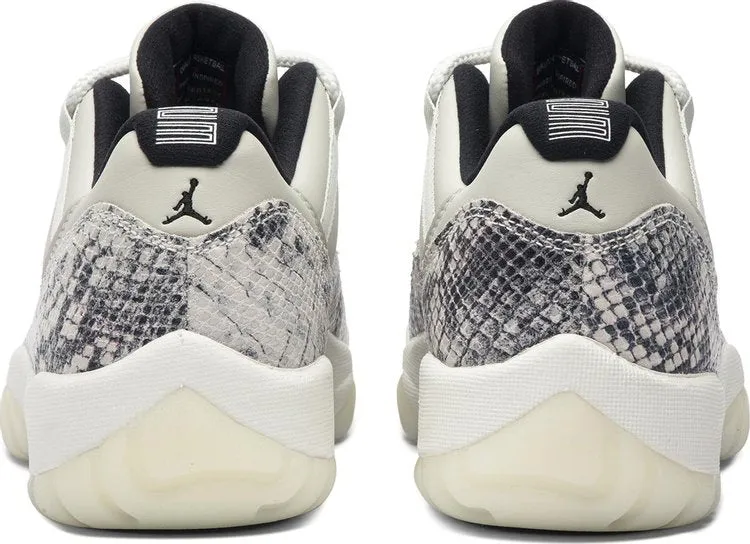 Air Jordan 11 Retro Low Light Bone Snakeskin Sneakers, White