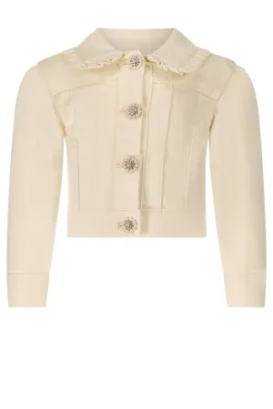 ALIDA ruffled collar jacket Ivory