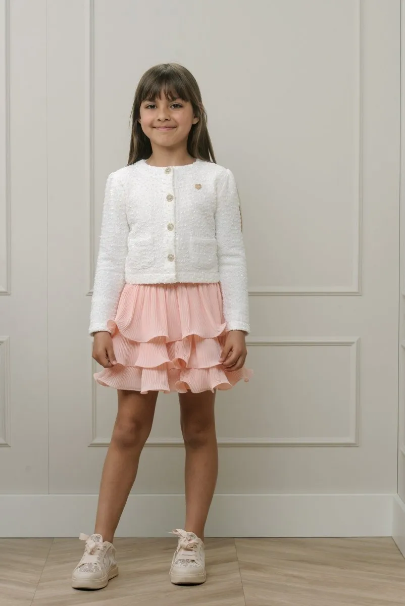 AMSY glitter-knit jacket Off white