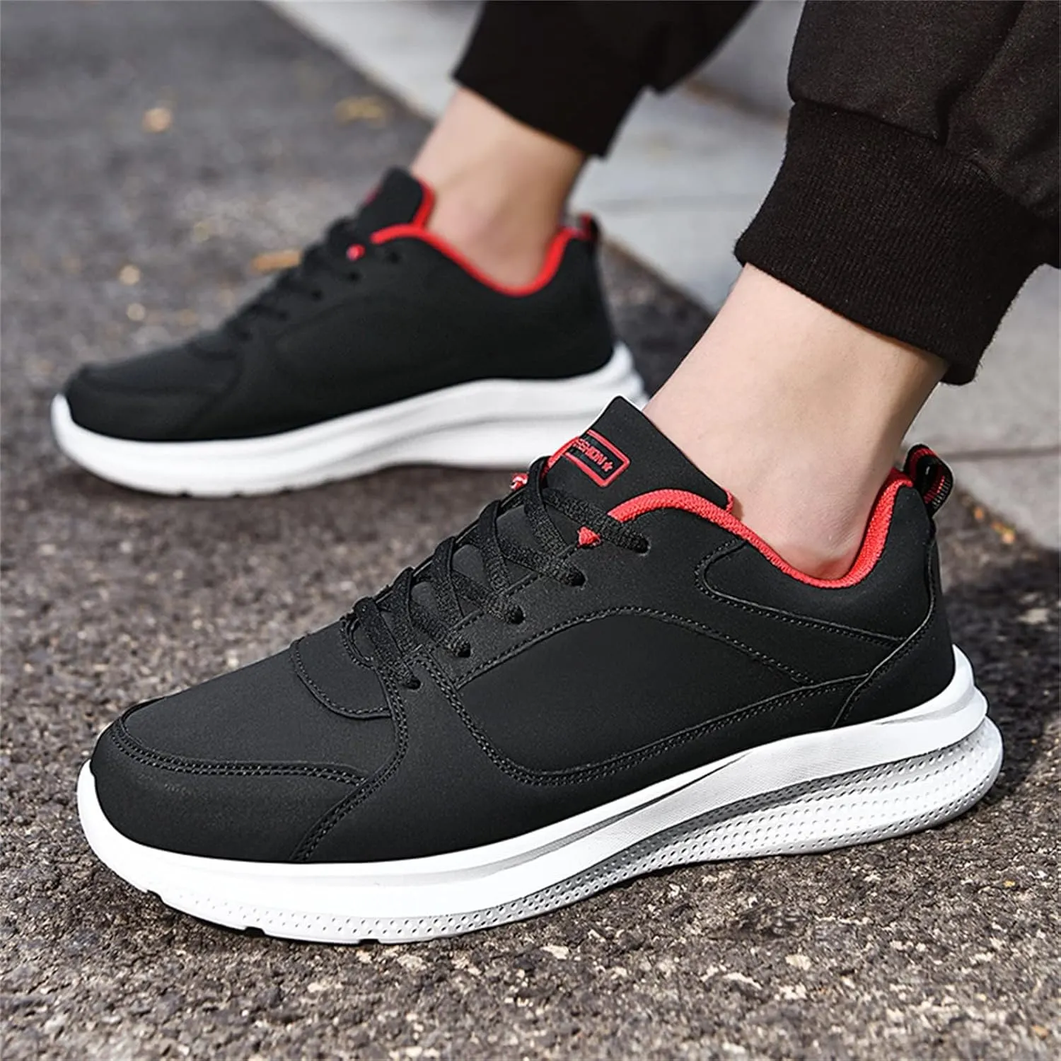 Arch Support Non Slip Minimalist Shoes for Men Breathable Comfort Walking Shoe Breathable Lace Up Shoes for Men