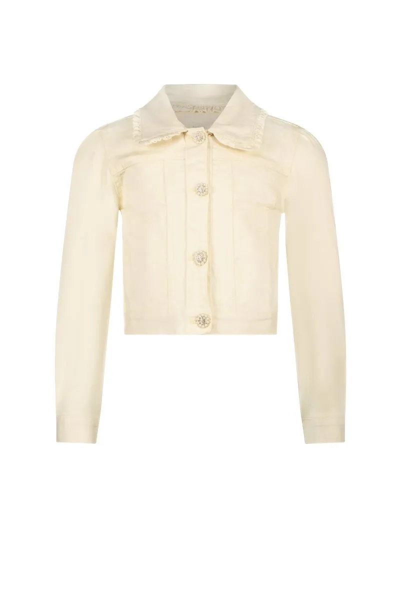ARIA ruffled collar jacket Ivory