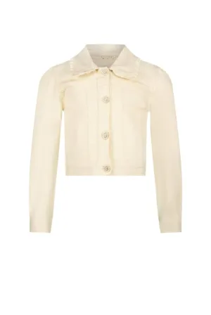 ARIA ruffled collar jacket Ivory