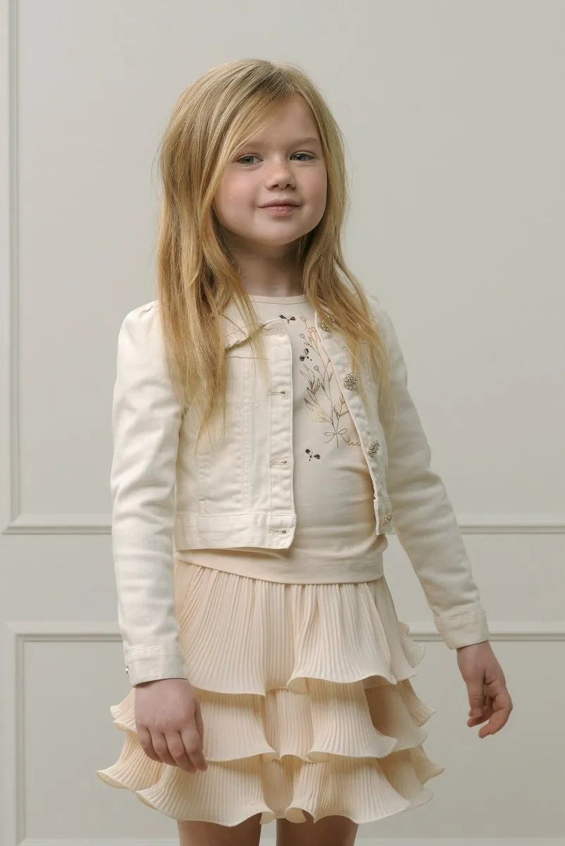 ARIA ruffled collar jacket Ivory