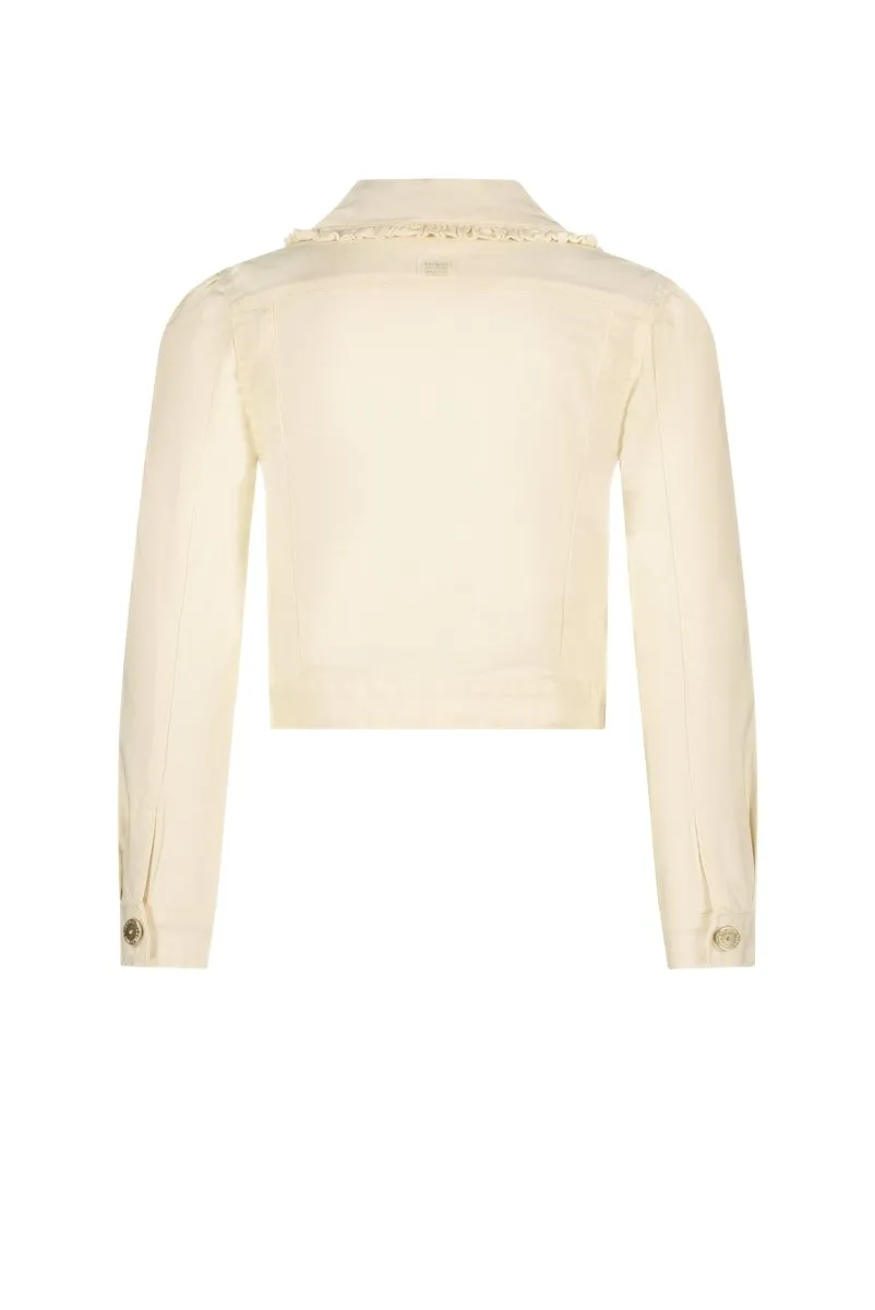 ARIA ruffled collar jacket Ivory