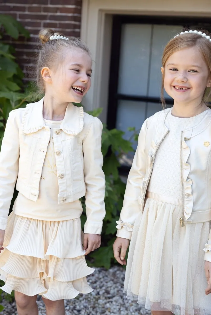 ARIA ruffled collar jacket Ivory