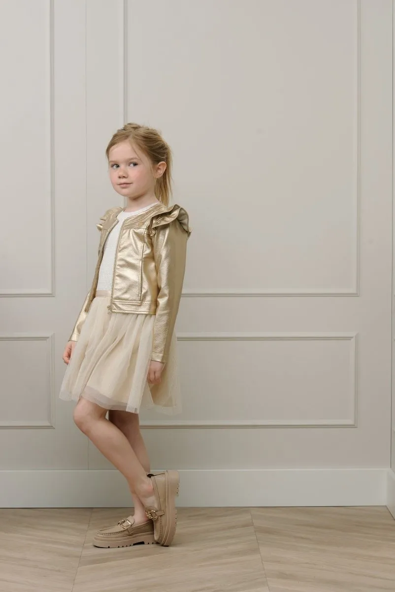 ARLYN gold fake leather jacket Champagne