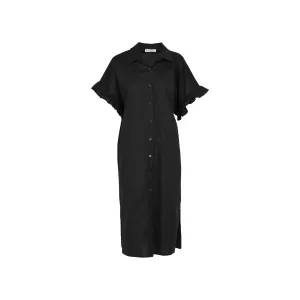 Astrid  Wander Ruffle Sleeve Dress  Black