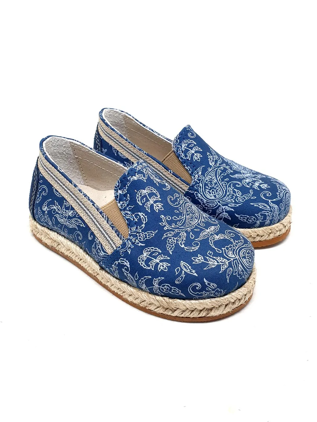 Baptismal Baby shoe Espadrille for Boy-WESLEY blue