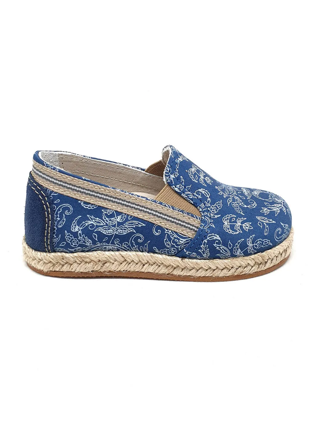 Baptismal Baby shoe Espadrille for Boy-WESLEY blue