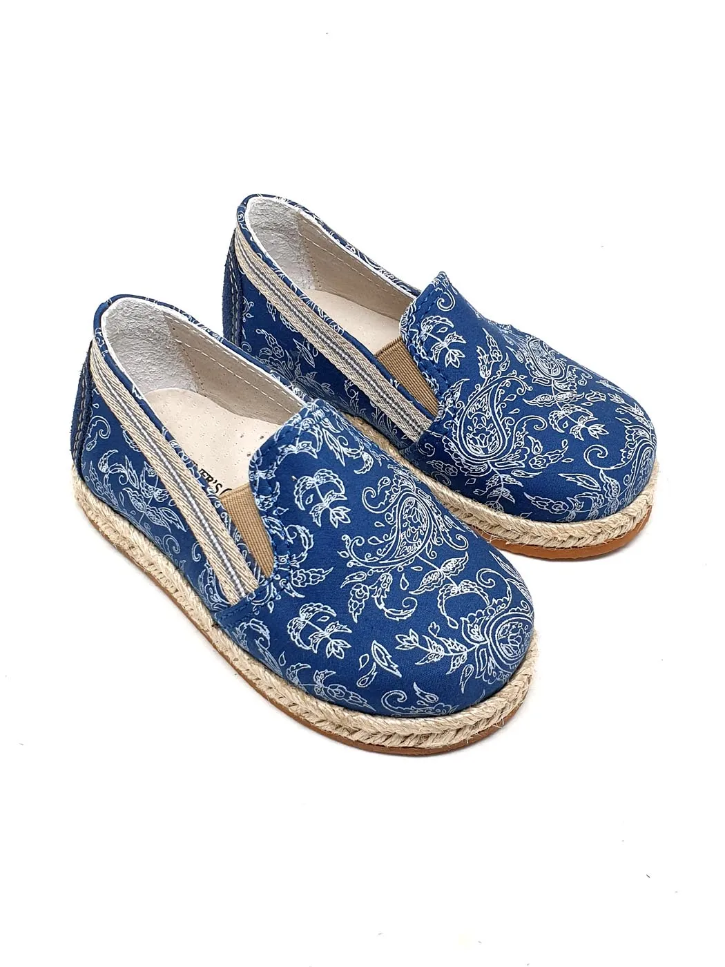 Baptismal Baby shoe Espadrille for Boy-WESLEY blue