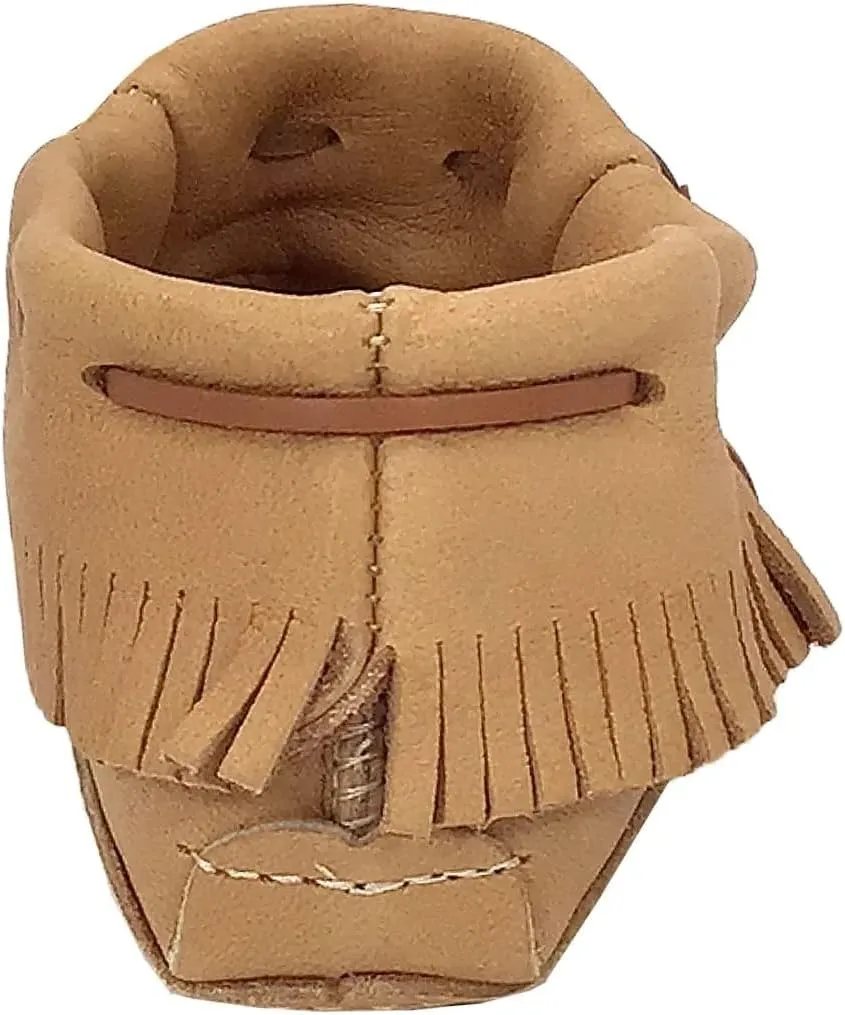 Bastien Industries Women's Moose Hide Leather Fringed Earthing Moccasins