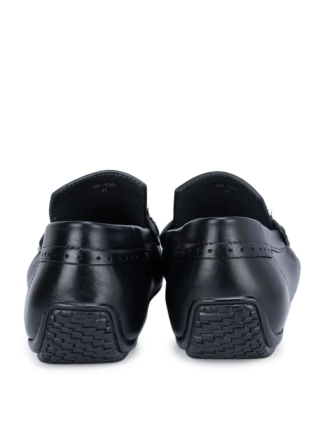 Black Moccasins With Metal Buckle