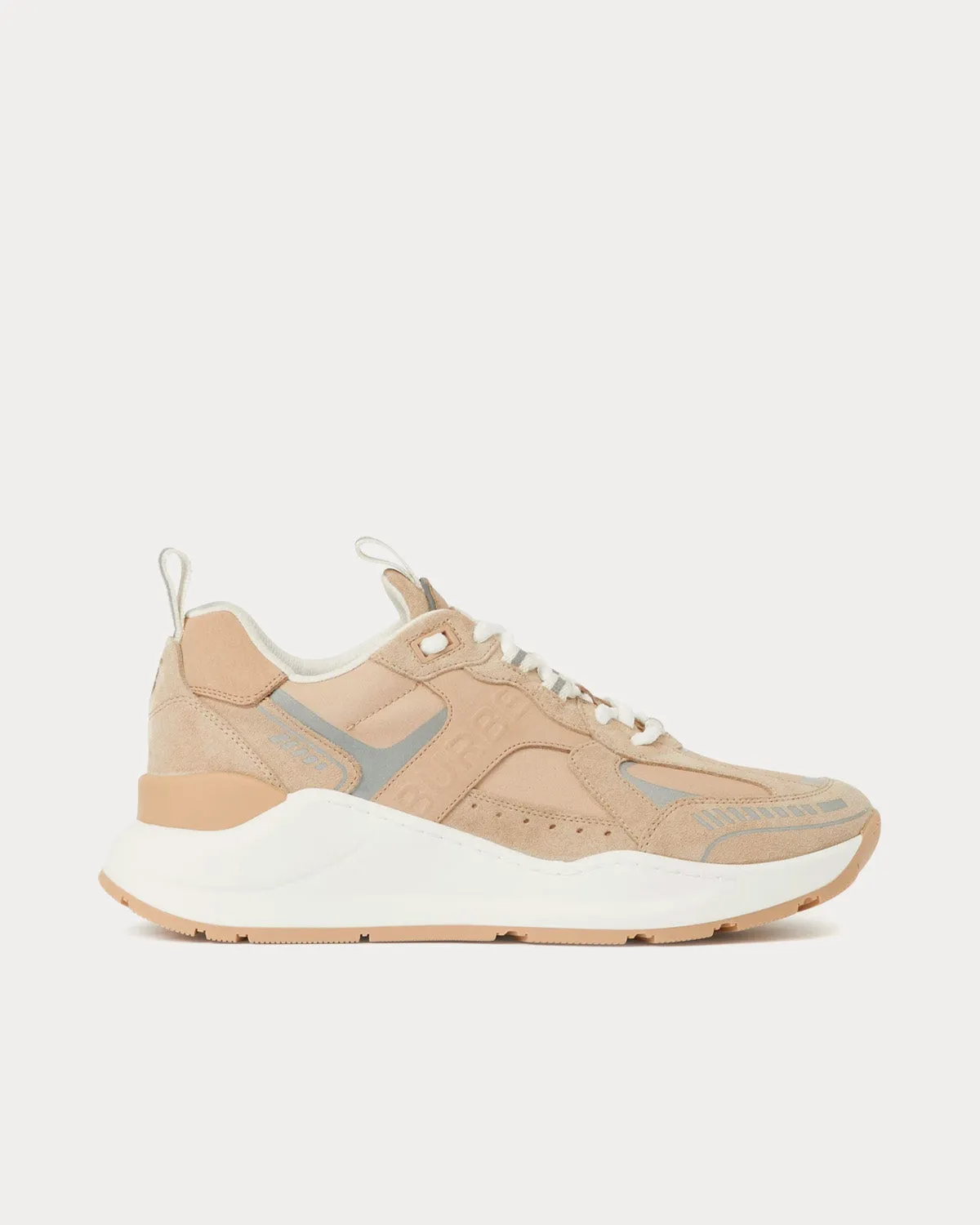 Check, Suede & Cotton Soft Fawn / Dusty Peach Low Top Sneakers