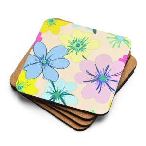 Chic Colorful Flowers Heat Resistant Coaster