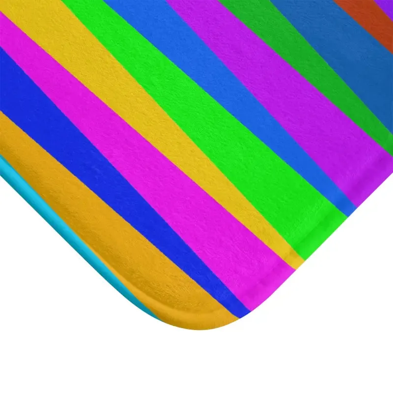 Chic Colorful Stripes Bath Mat