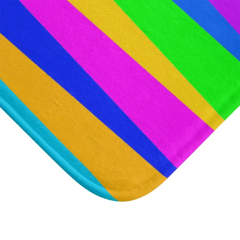 Chic Colorful Stripes Bath Mat