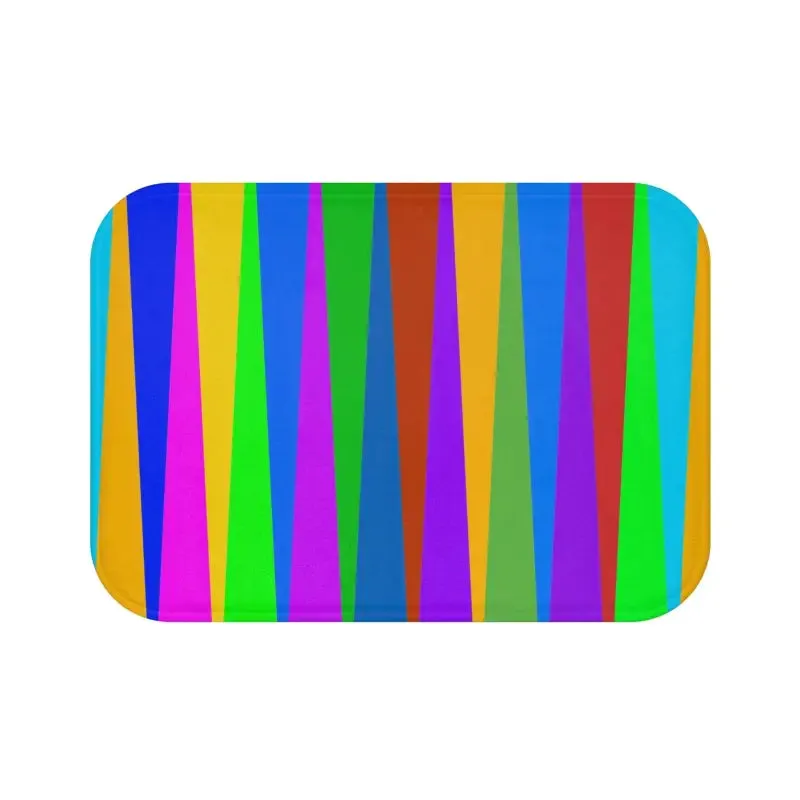 Chic Colorful Stripes Bath Mat