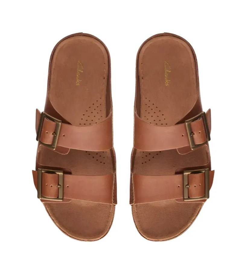 Clarks Womens Sandal Brookleigh Sun Dark Tan Leather