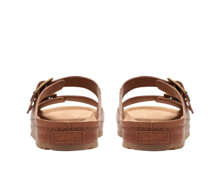 Clarks Womens Sandal Brookleigh Sun Dark Tan Leather