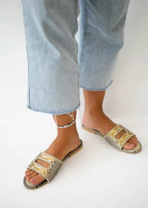Cleo Natural Gold Slide Sandals