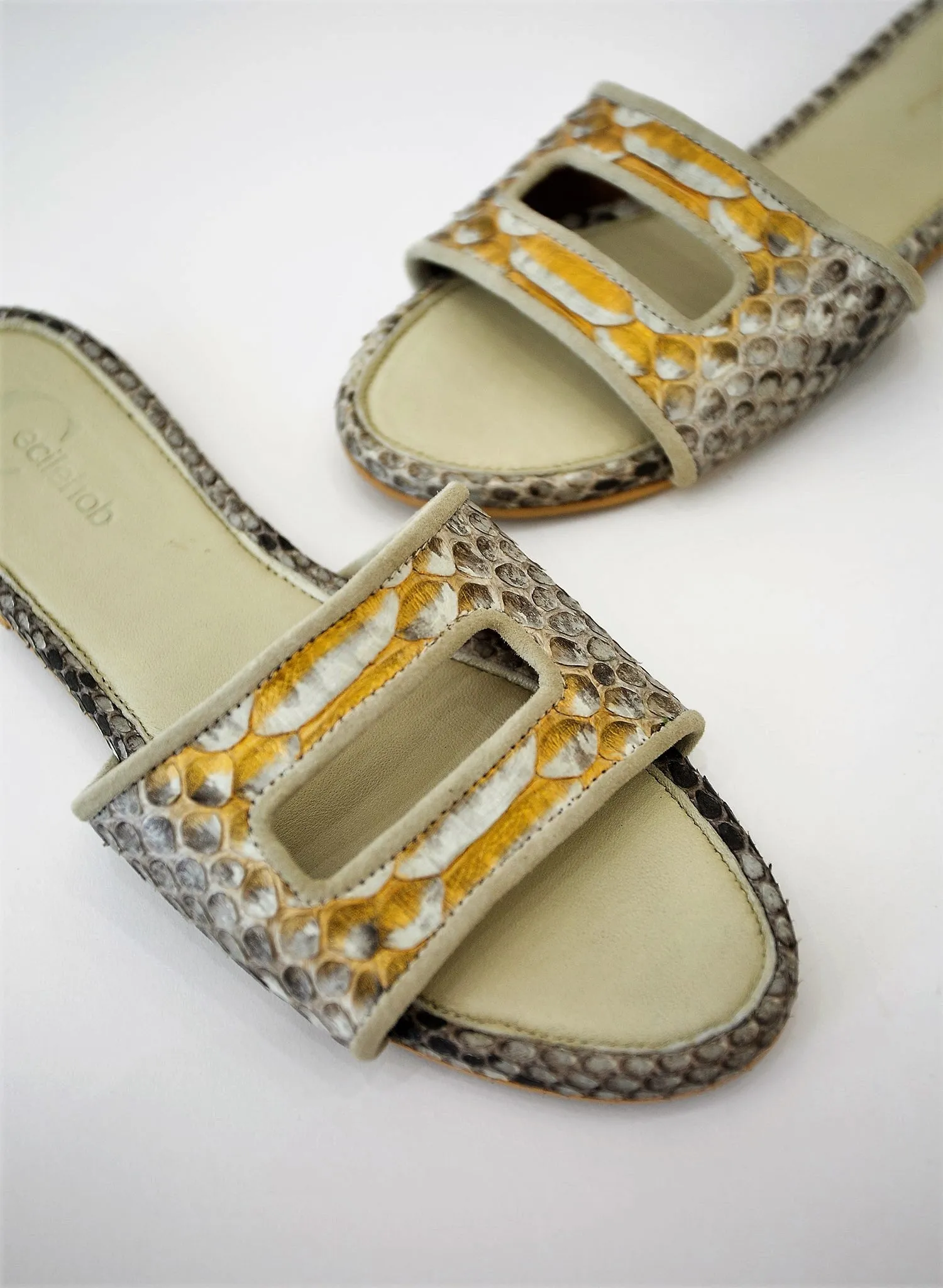 Cleo Natural Gold Slide Sandals