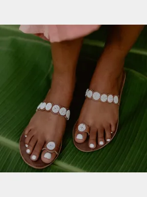 Clover Sandals in White