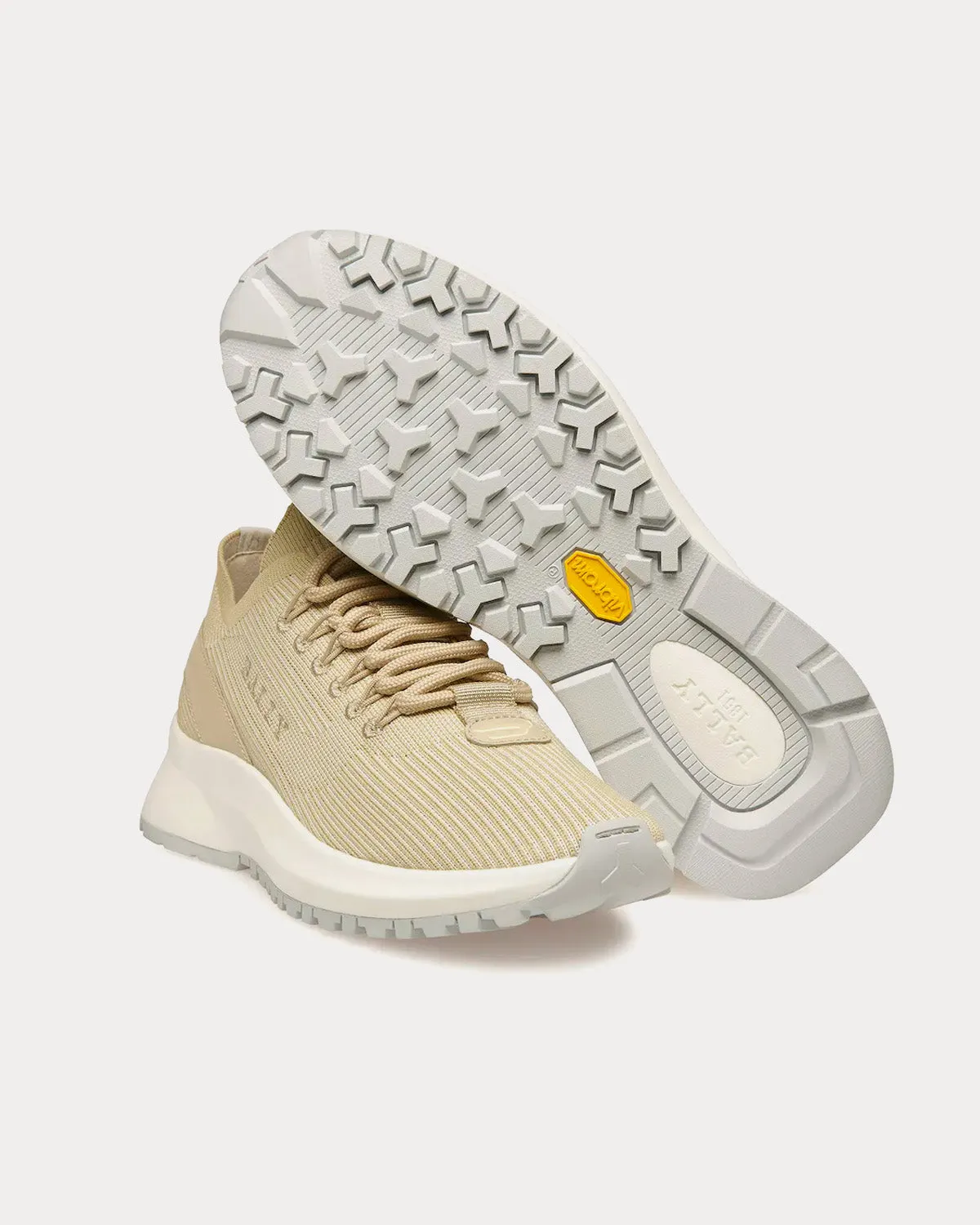 Dean Leather, Fabric & Polyester Dusty White / Beige Low Top Sneakers