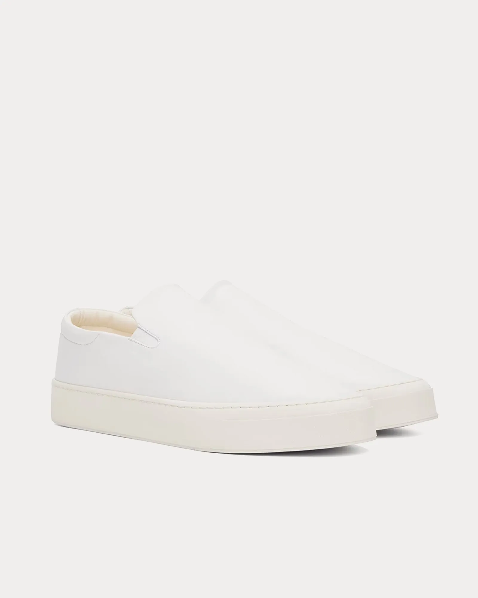 Dean Leather White Slip On Sneakers