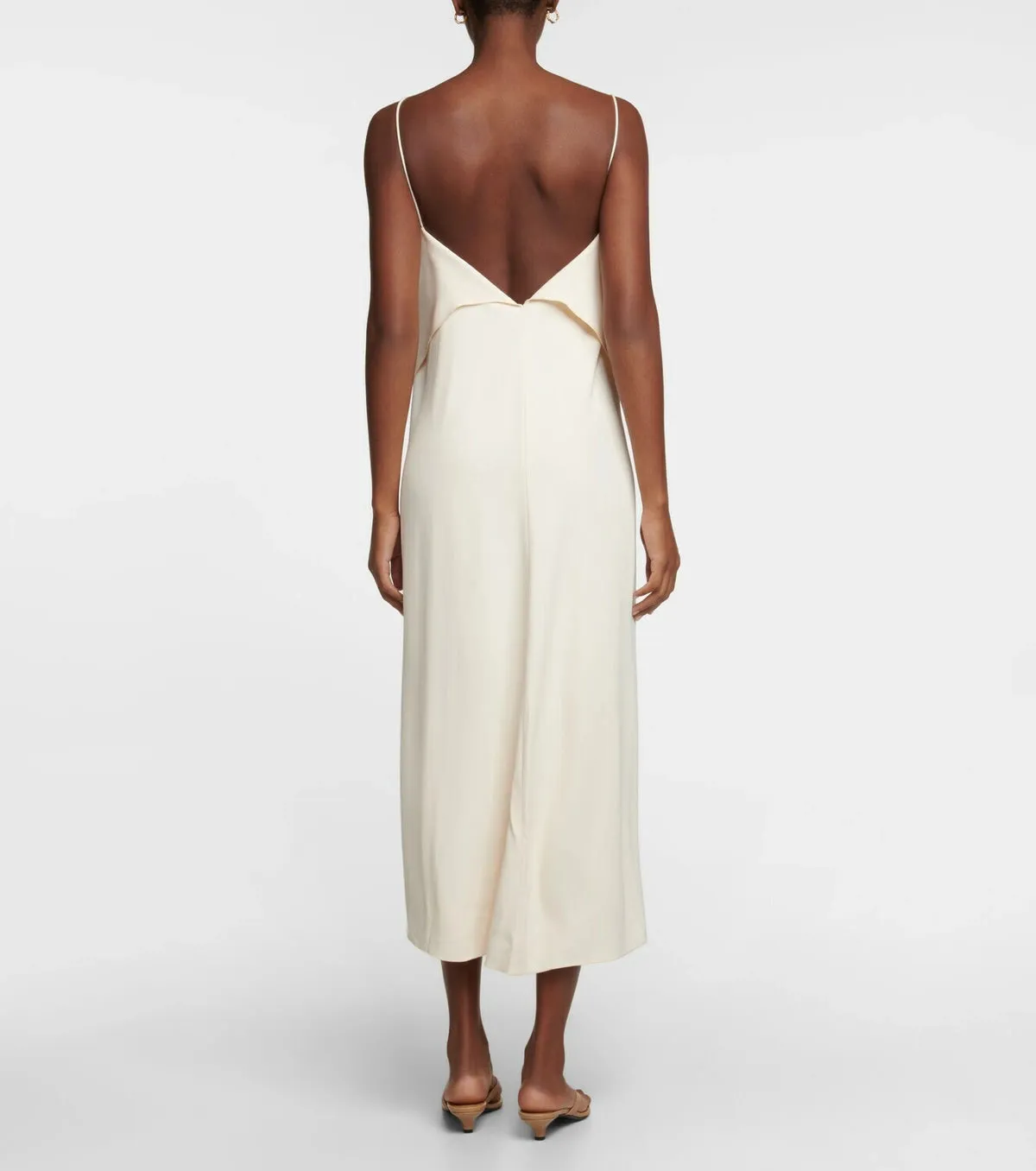 Draped Twill Slip Dress