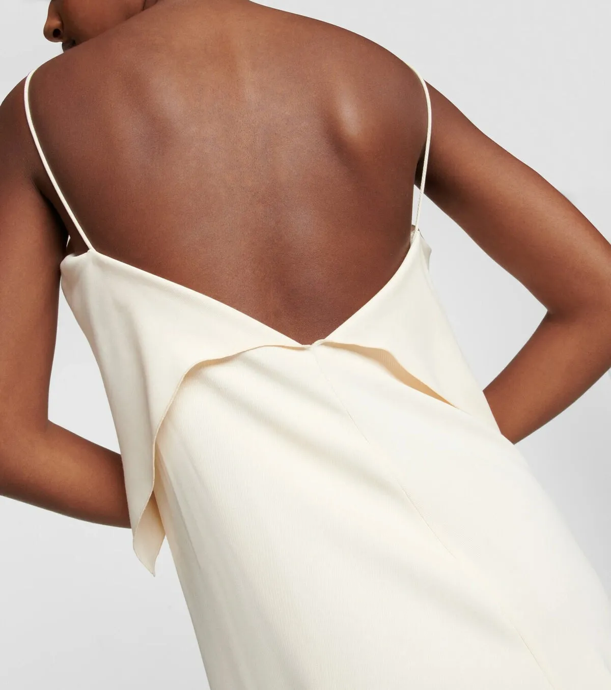 Draped Twill Slip Dress