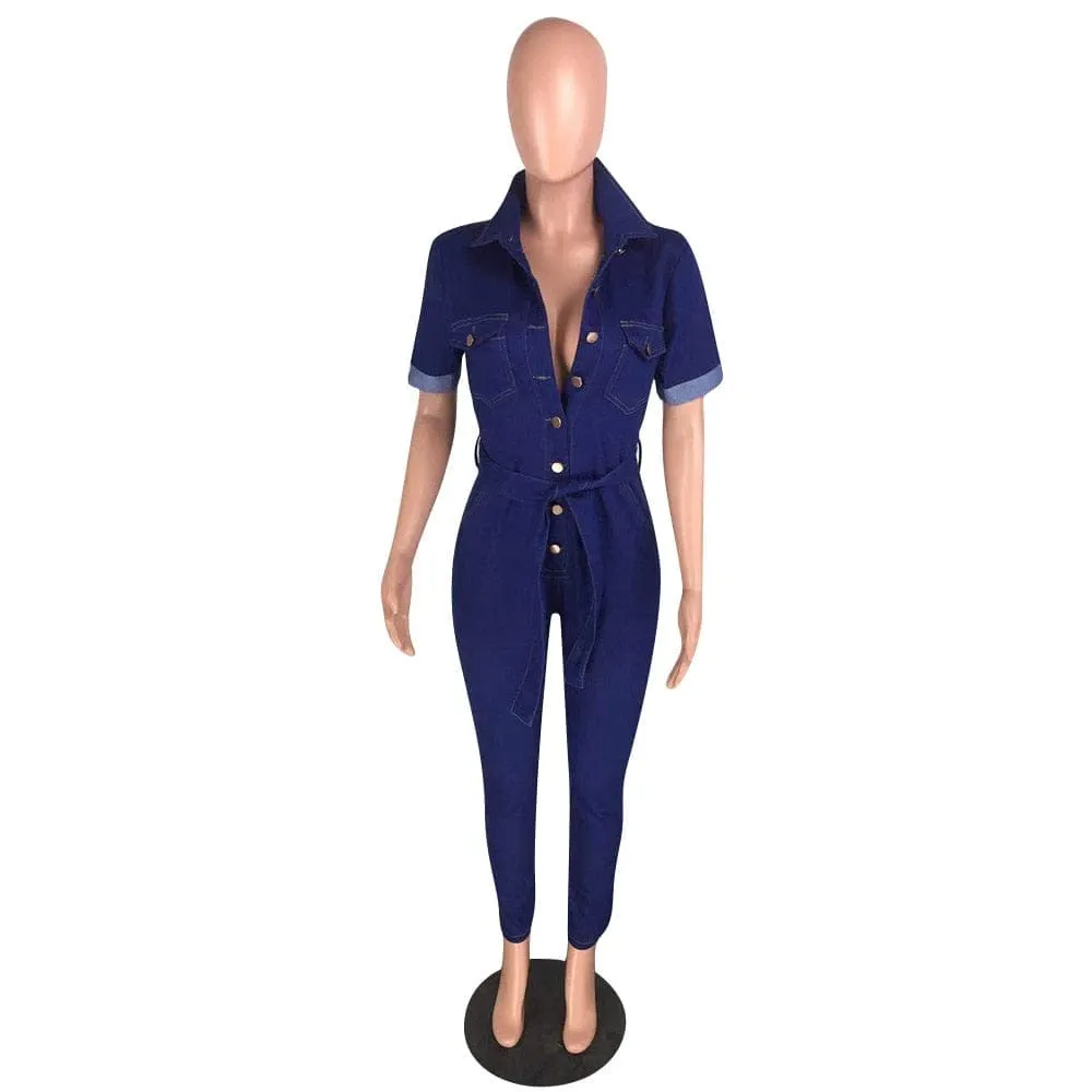 Fashion New Casual Sexy Denim Jumpsuit For Women