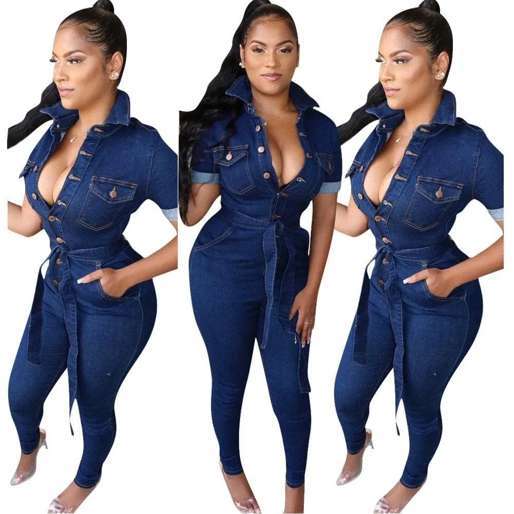 Fashion New Casual Sexy Denim Jumpsuit For Women