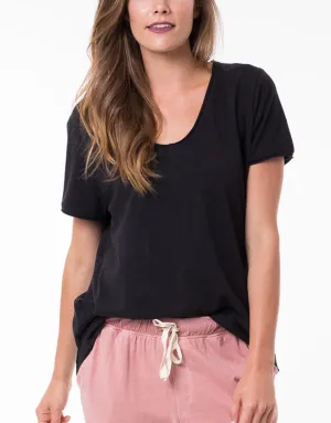 Fundamental V Neck Tee - Washed Black
