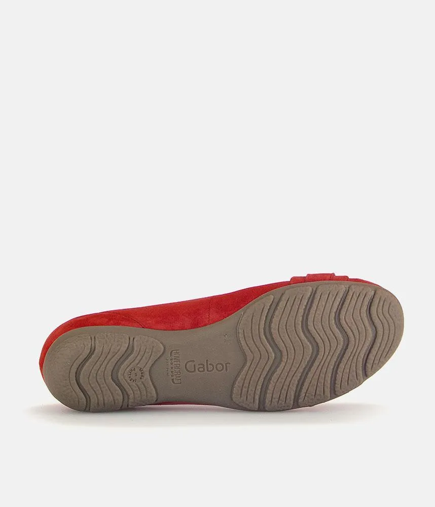 Gabor Stylish Red Suede Ballet Flats