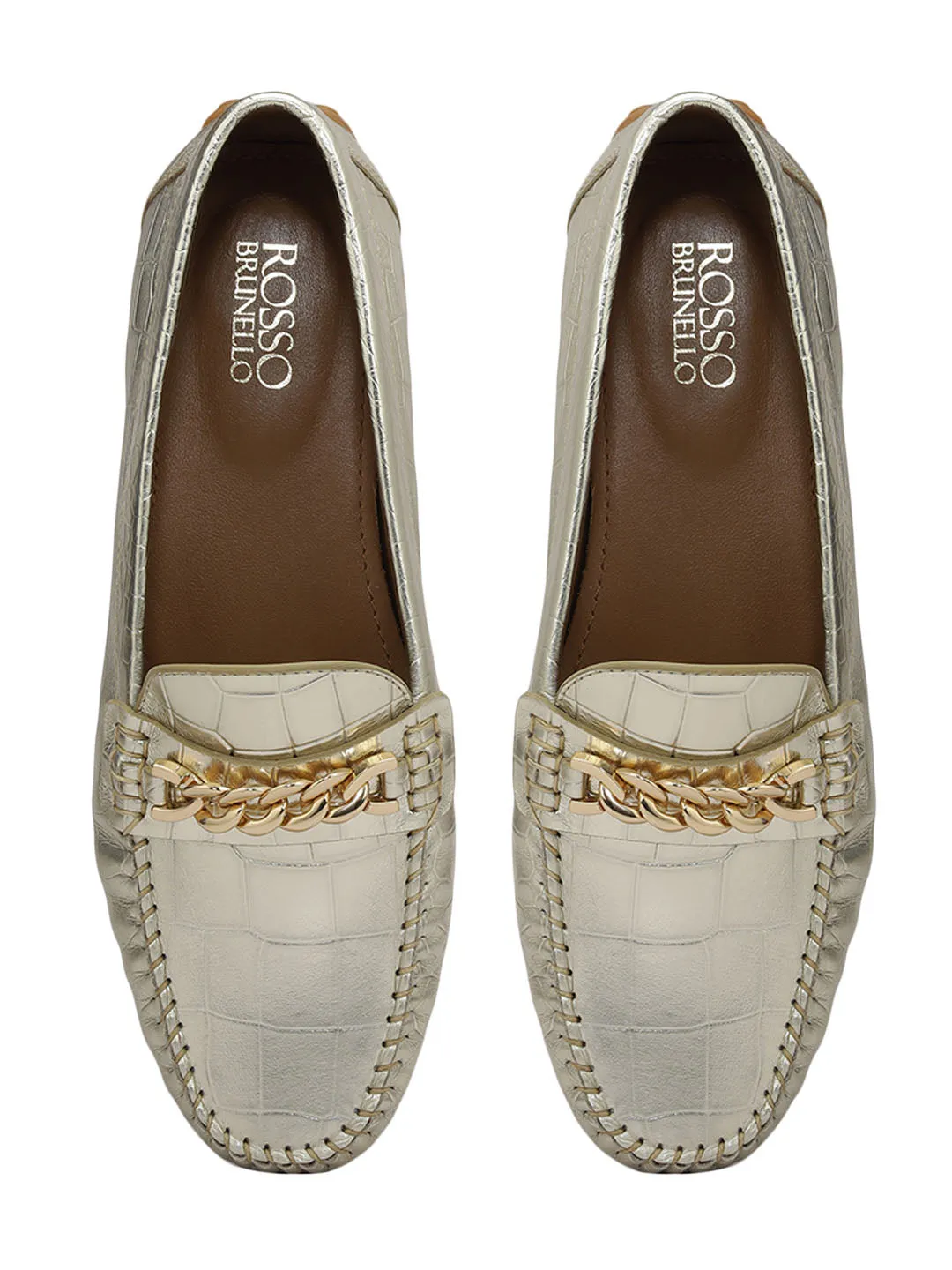 Gold Chain Embellished Moccasins