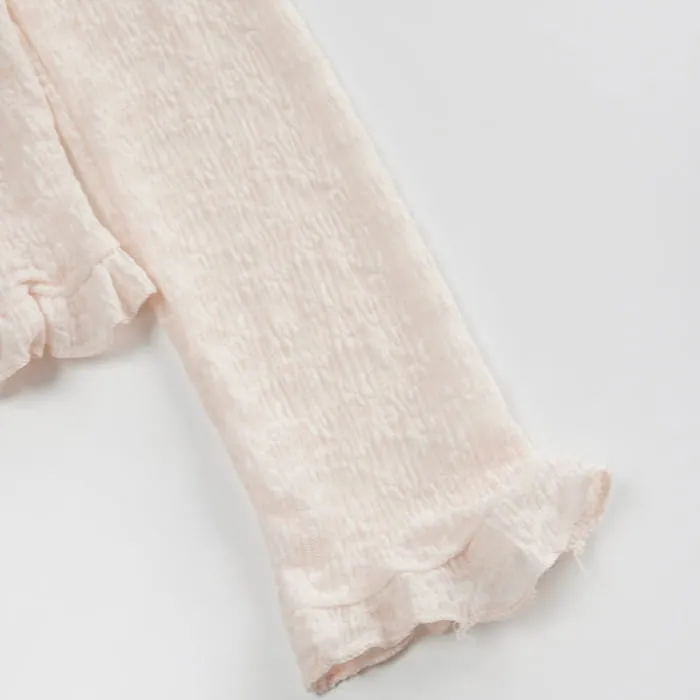 Gradient Lace Chiffon Cardigan Flouncing Slip Dress Set