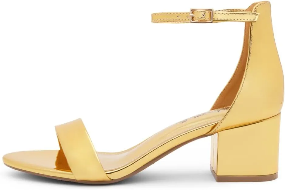 Herstyle Womens Low Heels  Open Toe Chunky Block Heeled Sandals with Ankle Strap | Comfortable Dressy Short Heels for Prom, Wedding, Party & Office