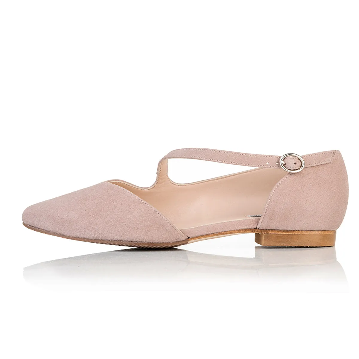 Indy Extra Wide Width Flats - Rose Pink Suede