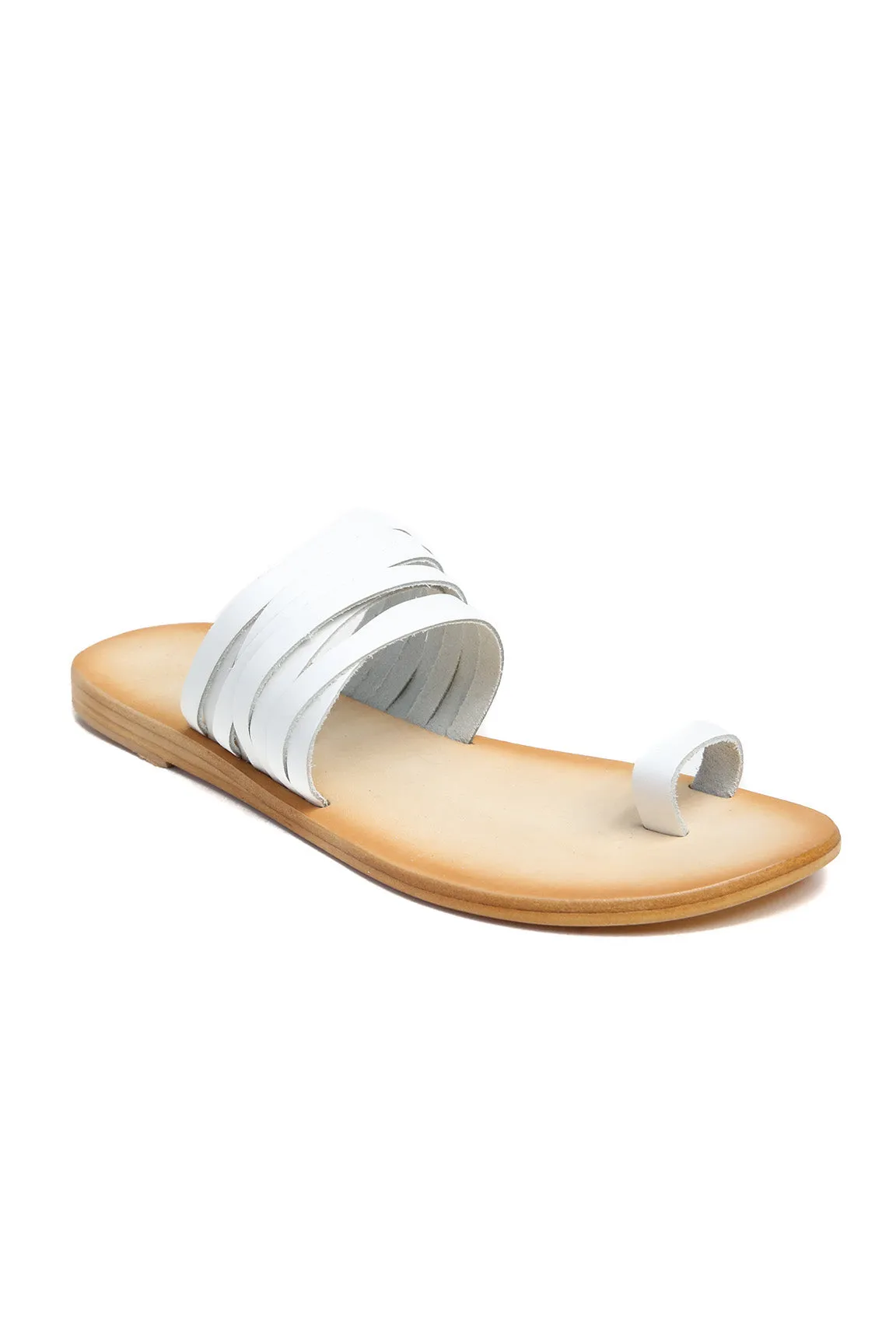 Iona White Print Leather Sandal