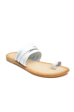 Iona White Print Leather Sandal