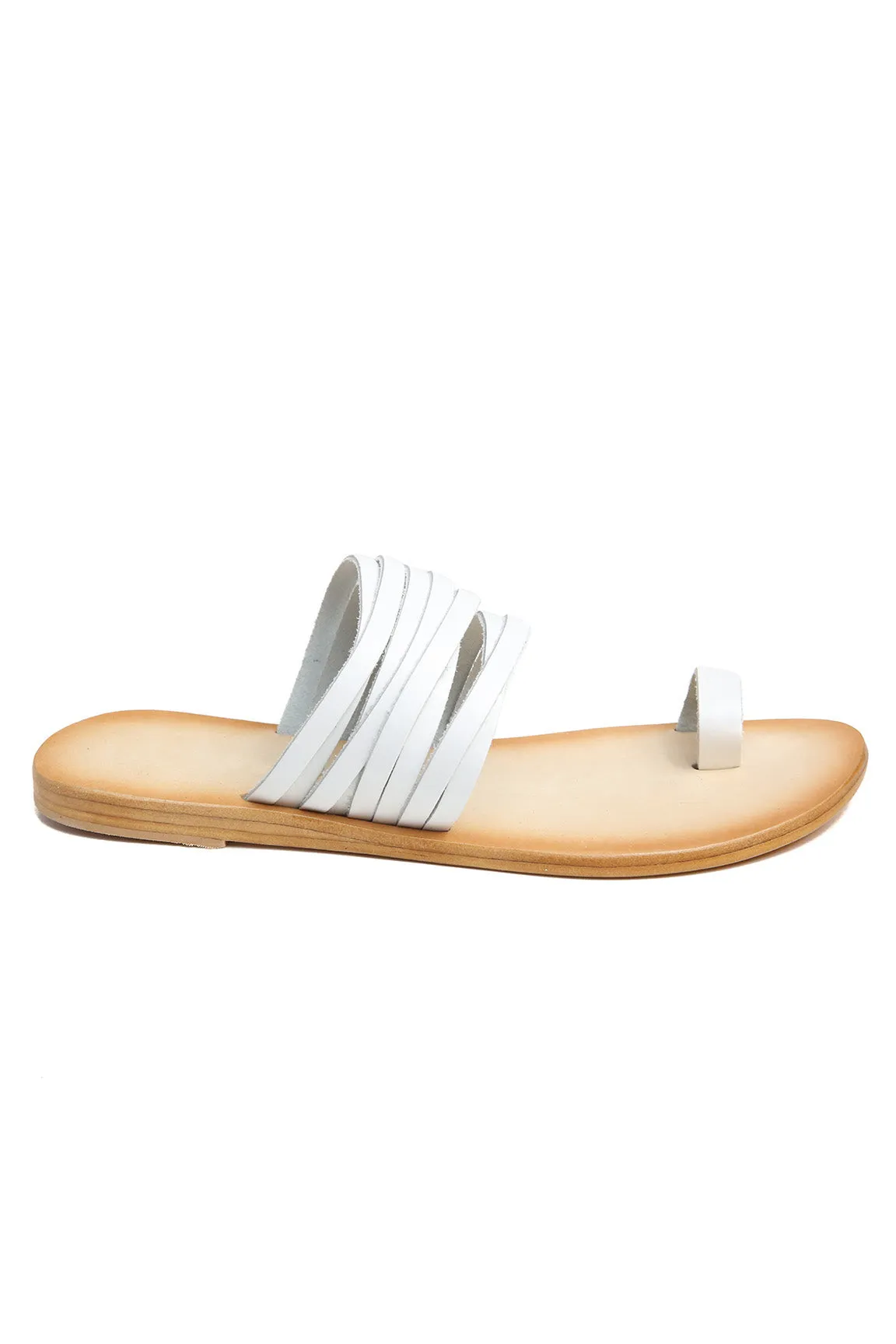 Iona White Print Leather Sandal