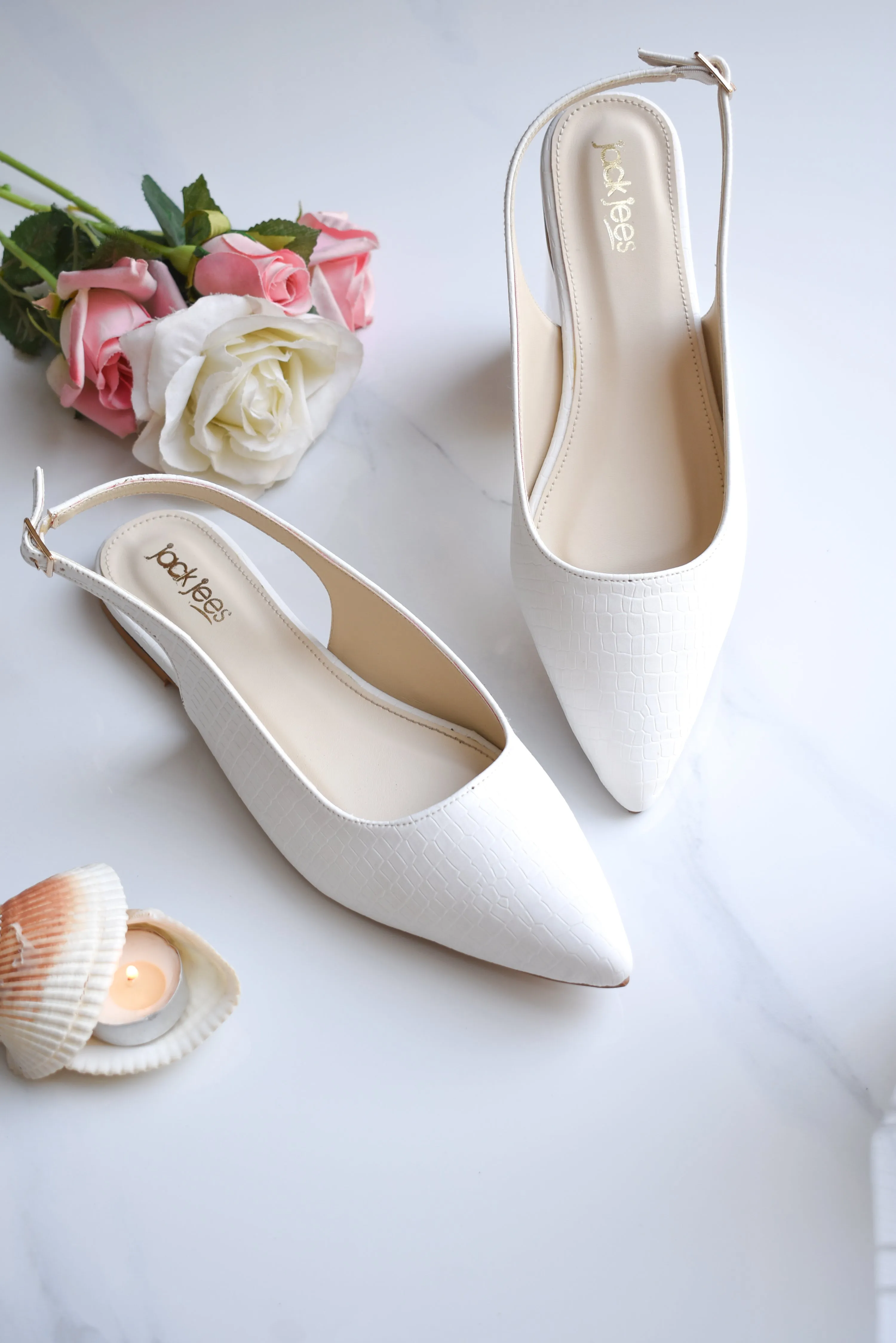 Jack Jees-Clara SlingbackWhite