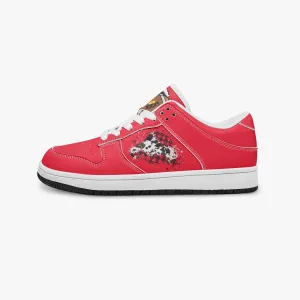 Kicxs Red PS2 Casual Low-Top Leather Sneakers
