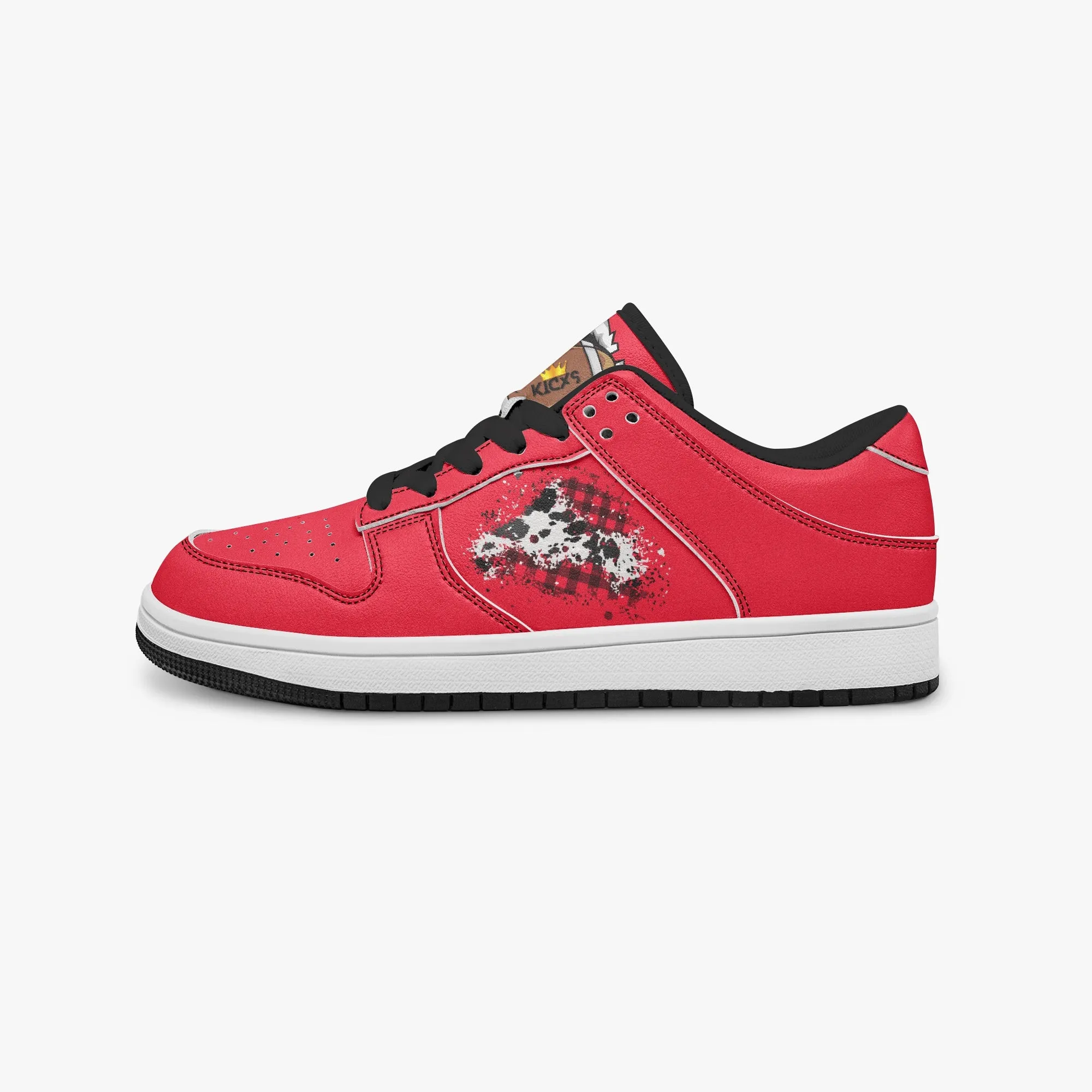Kicxs Red PS2 Casual Low-Top Leather Sneakers