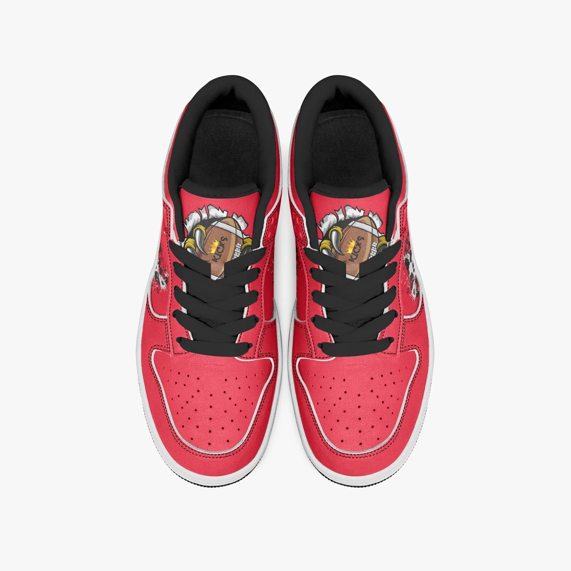 Kicxs Red PS2 Casual Low-Top Leather Sneakers
