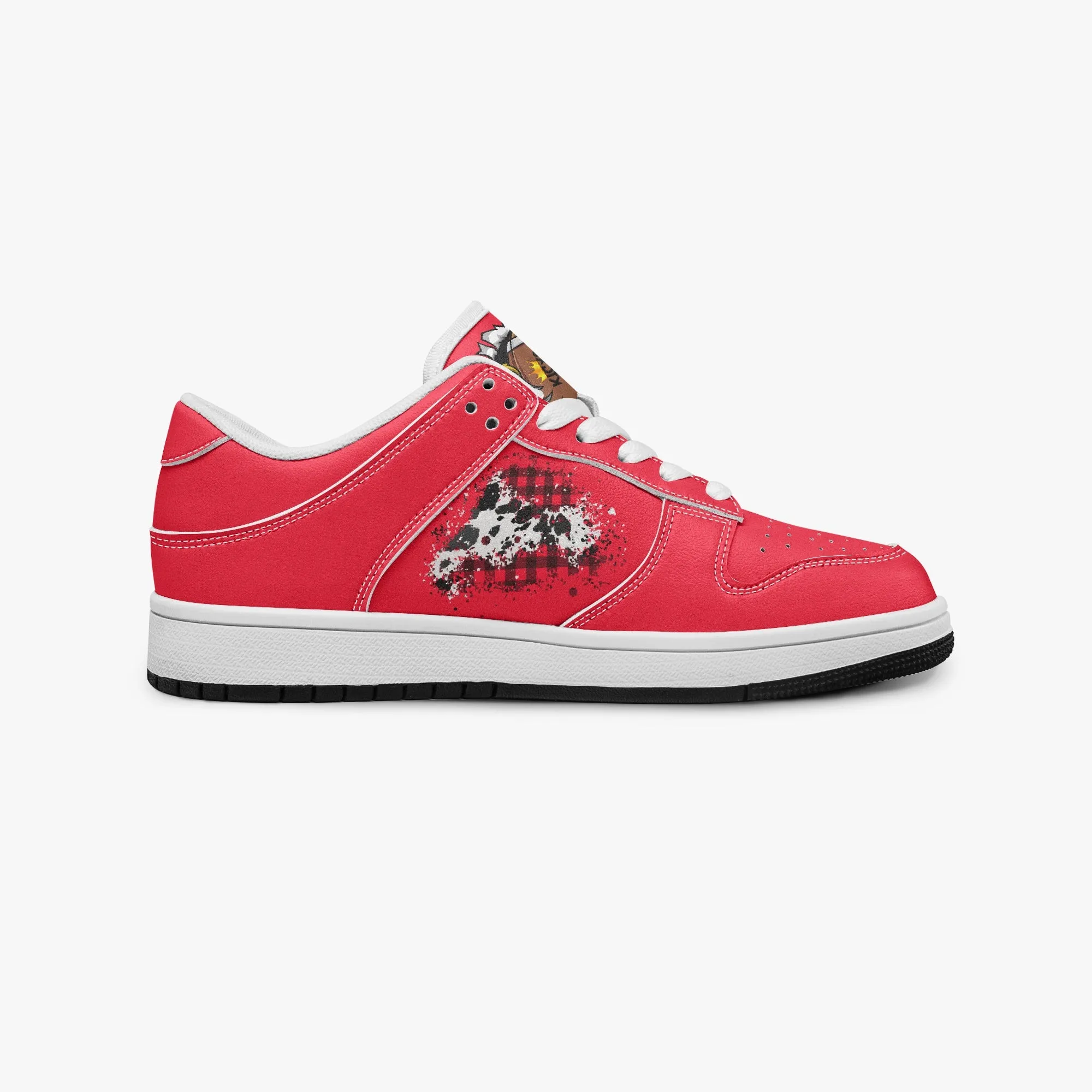 Kicxs Red PS2 Casual Low-Top Leather Sneakers