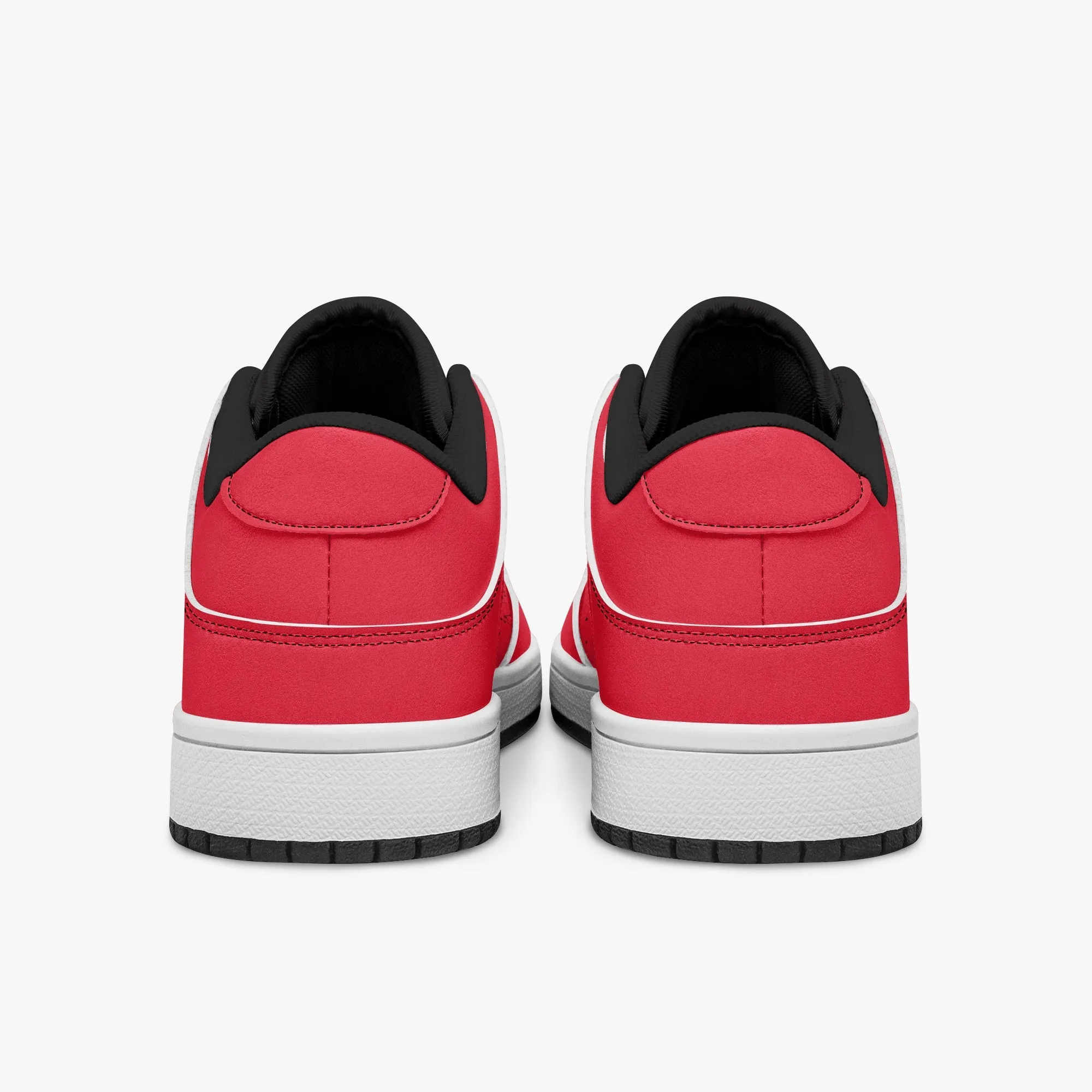 Kicxs Red PS2 Casual Low-Top Leather Sneakers